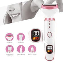 Load image into Gallery viewer, Electric Razors for Women, Bikini Trimmer for Women 5 in 1 Body Shaver for Nose Hair Face Eyebrow Arms Legs Armpit Underarm Pubic Area, Replaceable Lady Facial Razor Painless USB Charge Female Gift, Whitein_1475