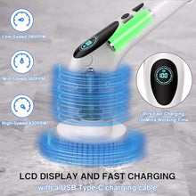 Load image into Gallery viewer, Electric Spin Scrubber, Electric Spin Cordless Tub and Tile Scrubber with Voice Broadcasting 3 Speed 9 Replaceable Clean Heads Power Spin Scrubbers, Awhite_6832