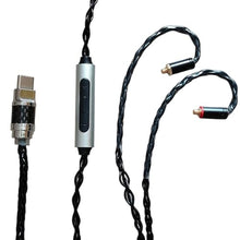 Load image into Gallery viewer, ELFINEAR USB Type-C to MMCX Headphone Cable, Built-in DAC Amp, Braided Audio Cable with Carrying Case (USB C to MMCX), Black_1