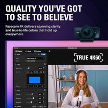 Load image into Gallery viewer, Elgato Facecam 4K, 4K60 Studio Webcam, DSLR-Like Control, Black_160