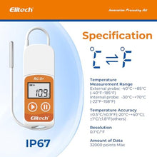Load image into Gallery viewer, Elitech RC-5+ TE PDF USB Temperature Data Logger Reusable Recorder 32000 Points High Accuracy (Extra External Sensor), RCTE_8626