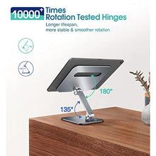Load image into Gallery viewer, Elitehood Aluminum iPad Pro 12.9 Stand, Adjustable iPad Holder for Desk, Large Back Portable Monitor Stand, Compatible with 15.6' Monitor, iPad Pro 12.9, iPad Air Mini 6 5, Grey_524