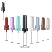Load image into Gallery viewer, ELMWAY Rechargeable Milk Frother Handheld, Electric Coffee Frother Wand with Charging Stand & Wall Mount, Handheld Drink Mixer & Foam Maker for Coffee, Latte, Cappuccino, Matcha, Protein Powder, Black_1
