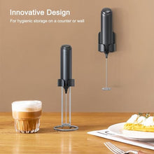 Load image into Gallery viewer, ELMWAY Rechargeable Milk Frother Handheld, Electric Coffee Frother Wand with Charging Stand & Wall Mount, Handheld Drink Mixer & Foam Maker for Coffee, Latte, Cappuccino, Matcha, Protein Powder, Black_5269