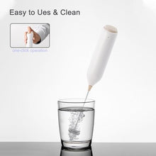 Load image into Gallery viewer, ELMWAY Rechargeable Milk Frother Handheld, Electric Coffee Frother Wand with Charging Stand & Wall Mount, Handheld Drink Mixer & Foam Maker for Coffee, Latte, Cappuccino, Matcha, Protein Powder,White_5240