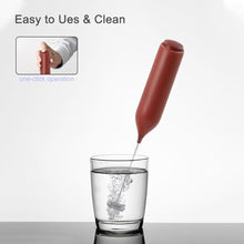Load image into Gallery viewer, ELMWAY Rechargeable Milk Frother Handheld, Electric Coffee Frother Wand with Charging Stand & Wall Mount, Handheld Drink Mixer & Foam Maker for Coffee, Latte, Cappuccino, Matcha, Protein Powder, Red_5267
