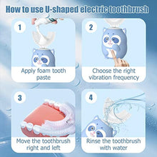 Load image into Gallery viewer, ELOTAME Kids Electric U Shaped Sonic Toothbrush,4 Brush Head-Age 8-15, Pinkages_1046