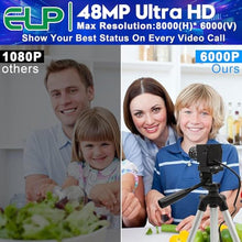 Load image into Gallery viewer, ELP 48MP USB Camera - Manual Zoom Webcam for Computer & Laser Engraver - 3.6-10mm 3X Zoom - UVC USB2.0 Close-up Camera for PC & Jetson Nano, RaspberryPi, Black_187