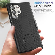 Load image into Gallery viewer, Encased DuraClip Designed for Samsung Galaxy S24 Ultra Belt Clip Case with Phone Holster and Kickstand (Black)_8311
