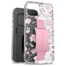 Load image into Gallery viewer, ENCASED Finger Loop Case, Designed for iPhone 15 Pro Max (2023) Cute Floral Hand Strap Cover with Silicone Grip Phone Holder (Clear/Pink Flowers), PinkFlowers_1
