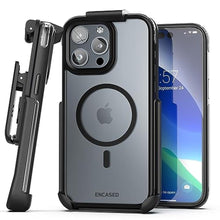 Load image into Gallery viewer, Encased MAG Case Designed for iPhone 15 Pro Belt Case with Holster Clip (Compatible with MagSafe) Black/Clear_1