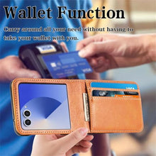 Load image into Gallery viewer, Ephoou Wallet Case for Samsung Galaxy Z Flip7 with 4 Card Slots, Business Style Premium PU Leather Shockproof Protective Cover for Samsung Galaxy Z Flip 7 CK-Brown_3546