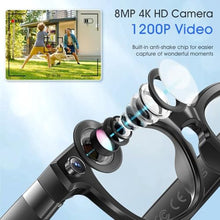 Load image into Gallery viewer, EpochTec Glossy Finish AI Smart Glasses with Camera 8MP 4K 1200P Video Recording, 0.1s Real-Time Translation Glasses, UV400 & Anti-Blue Light,Bluetooth Glasses for Men Women(Color-Changing lense), Black_1087
