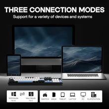 Load image into Gallery viewer, EPOMAKER Aula F108 Wireless Gaming Keyboard, Full Size Mechanical Keyboard, BlueWhiteBlack_434