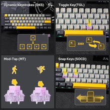 Load image into Gallery viewer, EPOMAKER AULA WIN60 HE MAX 60% Wired Magnetic Keyboard with Adjustable Working Point 8000Hz Polling Rate Hall Effect Switch Hot Swappable for FPS Gaming (Grey&Yellow), GreyYellow_5285