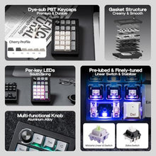Load image into Gallery viewer, EPOMAKER EK21 VIA Gasket Number Pad w/ 1000mAh Battery, BT 5.0/2.4GHz/Wired, BlackSilver_713