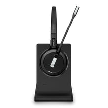 Load image into Gallery viewer, EPOS Impact 5000 Go MS 3-in-1 Wireless DECT Headset with USB-A Dongle, Foldable Charge Stand, Microsoft Teams Certified, Noise-Cancelling Mic, Up to 135m Range, Black_1