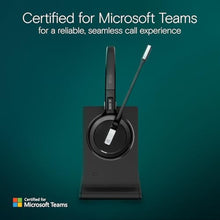 Load image into Gallery viewer, EPOS Impact 5000 Go MS 3-in-1 Wireless DECT Headset with USB-A Dongle, Foldable Charge Stand, Microsoft Teams Certified, Noise-Cancelling Mic, Up to 135m Range, Black_79