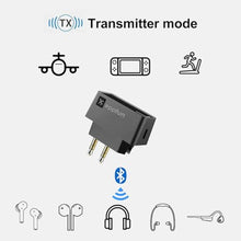 Load image into Gallery viewer, eppfun Professional Bluetooth 5.2 Transmitter for Airplane, Dual Connection Wireless Audio Adapter with aptX Low Latency/Aptx HD for Earbuds/Headphones, Black_6975
