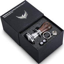 Load image into Gallery viewer, Espresso Tamper 51.5mm for La Pavoni Post Millenium Models Calibrated, Auto-Leveling and Spring Loaded Design Stainless Steel Ripple Base Coffee Tamper with 20lb / 25lb / 30lbs Replacement Springs, Walnut_1
