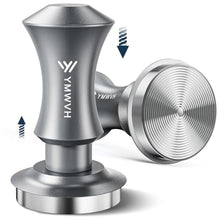 Load image into Gallery viewer, Espresso Tamper 51mm, YMWVH Premium Barista Coffee Tamper, 2 Spring Loaded Tampers with Stainless Steel Ripple Base, Constant 30lb Self Leveling Tampers without Tilting, Gray_1