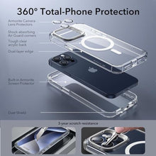 Load image into Gallery viewer, ESR for iPhone 15 Pro Max Case with Stand, Compatible with MagSafe, Full-Body Military-Grade Drop Proof Case with Built-in 9H+ Tempered Glass Screen Protector, Armor Series, Clear, ClearStand_2335