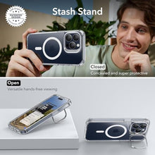 Load image into Gallery viewer, ESR for iPhone 15 Pro Max Case with Stand, Compatible with MagSafe, Full-Body Military-Grade Drop Proof Case with Built-in 9H+ Tempered Glass Screen Protector, Armor Series, Clear, ClearStand_2337