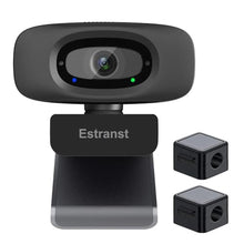 Load image into Gallery viewer, Estranst 2K Quad HD Webcam with Privacy Cover & Noise-Canceling Microphone & USB C Adapter, Video Web Streaming Camera for PC Computer Desktop Laptop Mac Zoom Teams &More, 2pcs Cable Organizer, Black_1