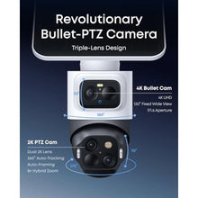 Load image into Gallery viewer, eufy Security eufyCam S4, 2-Cam Kit, 4K Solar, 3-Lens PTZ,Wireless System, BlackWhite_183