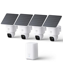 Load image into Gallery viewer, eufy Security SoloCam E30, 4-Cam Pack Kit, Security Cameras Wireless Outdoor, Solar Camera Outdoor Wireless, 360 Pan, AI Tracking, 2K Clarity, No Monthly Fee, Built-in Local Storage (Up to 16TB), White_1