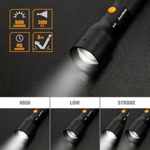 Load image into Gallery viewer, EverBrite Ultra Bright Tactical Flashlight, 900 Lumen Zoomable Adjustable Focus, 3 Light Modes, Heavy-Duty Aluminum Torch for Hurricane Supplies Camping, Includes 3C Alkaline Batteries, Black_8654