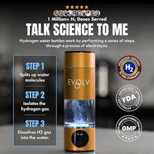 Load image into Gallery viewer, EVOLV Hydrogen Water Bottle, Water Ionizer, Leak Proof Design, Champagne_5455