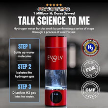 Load image into Gallery viewer, EVOLV Hydrogen Water Bottle, Water Ionizer, Leak Proof Design, Crimson_5485