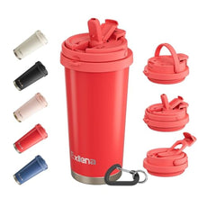 Load image into Gallery viewer, Exllena 16oz Tumbler with 3 in 1 Lid - Travel Coffee Tumbler - 100% Leakproof and Spill Proof for Hot and Cold Drink - Coffee Mug for Travel, Office, School...(Red)_1
