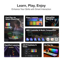 Load image into Gallery viewer, Expandable Keyboard Piano for PopuPiano Intelligent, Portable, Modular Keyboard, BlackLeftkeys_125