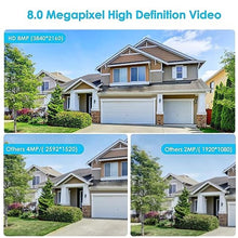 Load image into Gallery viewer, Eyessys 8MP 2.8mm Wide Angle 3840x2160 IP PoE Dome Turret 4K Security Camera with Mic/Audio,Outdoor IP67 Weatherproof,3pcs LED 98FT Color Night Image, White_381