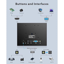Load image into Gallery viewer, Eyoyo 7 inch Small Mini Monitor 1024x600 Resolution Car Rear View TFT LCD Screen Display with HDMI/VGA/AV Video Input for PC DVD DVR CCD 140 Wide Angle Metal Housing, Black_3866