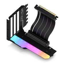 Load image into Gallery viewer, EZDIY-FAB Vertical GPU Mount with High-Speed PCIE 4.0 Riser Cable, ARGB Module, 115mm/4.52in Flexible Extension, 90 Degree Connector, Only Compatible to Full-Opened PCIe Slots-Black-YIHPI344-2_1
