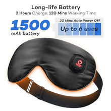Load image into Gallery viewer, Ezona Silk Cordless Heated Eye Mask, Warm Eye Compress Mask for Dry Eyes, Washable Eye Heating Pad for Travel, Dry Eyes, Blepharitis, Sinus Migraine (Black)_3860
