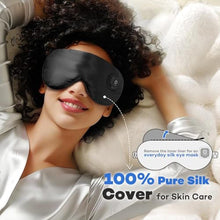 Load image into Gallery viewer, Ezona Silk Cordless Heated Eye Mask, Warm Eye Compress Mask for Dry Eyes, Washable Eye Heating Pad for Travel, Dry Eyes, Blepharitis, Sinus Migraine (Black)_3861