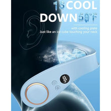Load image into Gallery viewer, Face Fan Neck Cooler -Around the Neck Air Conditioner Hanging Neck Fan,Cordless Bladeless Headphone Battery Cooling Neck Cooler Device,Birthday Gifts for Home,Office,Outside,Travel,Sports Blue, LightBlue_5638