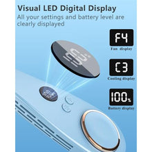 Load image into Gallery viewer, Face Fan Neck Cooler -Around the Neck Air Conditioner Hanging Neck Fan,Cordless Bladeless Headphone Battery Cooling Neck Cooler Device,Birthday Gifts for Home,Office,Outside,Travel,Sports Blue, LightBlue_5640