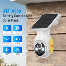 Load image into Gallery viewer, FameVibe 1080p Security Camera Wireless with Solar Panel, AI Human Detection, 2-Way Audio, Color Night Vision, Cloud Storage (Sold Separately), Indoor/Outdoor Surveillance Bullet Cam, White_1609