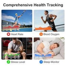 Load image into Gallery viewer, FANCHENGZI Smart Watch with Earbuds for Men, 2.01" HD Screen Military Watch, Answer/Make Calls, Sports Fitness Trackers with Heart Rate, Blood Oxygen, Sleep Monitor, Perfect for Men Dad Husband, Black_4025