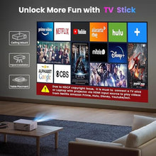 Load image into Gallery viewer, FANGOR 1080P HD Projector, WiFi Bluetooth Projectors, Max 230 Projection Screen Portable Home Theater Video Movie Proyector With Tripod, Compatible with HDMI, USB, Laptop, iOS & Android Phone, White_8029