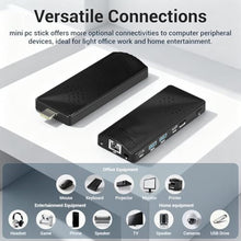 Load image into Gallery viewer, Fanless Mini PC Stick Win 11 Pro, Celeron J4105 8GB RAM 128GB eMMC Desktop Computer Stick, Support 4K HDMI, RJ45 Gigabit Ethernet, WiFi 5 for Industry IoT Media Business Office Digital Signage_1358