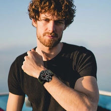 Load image into Gallery viewer, FANMIS Men's Solar Powered Casual Quartz Wrist Watch Analog Digital Multifunctional Black Sports Watch (X Army Green)_1936