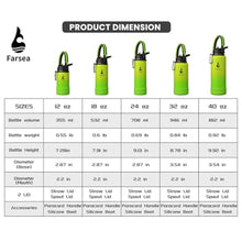 Load image into Gallery viewer, Farsea Insulated Water Bottle With Paracord Handle, Protective Boot and 2 Lids (Straw Lid & Spout Lid), Stainless Steel Water Bottle Wide Mouth, Double Wall Sweat-Proof BPA-Free, 32 oz, Nectarine_5987