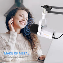 Load image into Gallery viewer, FDUCE SL40 Dynamic Microphone for Podcasting, Gaming, Live Streaming and Recording, Built-in Headphone Output, LED Mute Button, All-Metal USB/XLR, Voice Isolation Technology (White)_4917