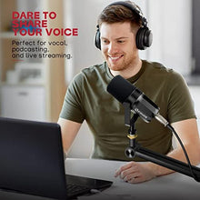 Load image into Gallery viewer, FDUCE XLR Dynamic Microphone for Vocal Recording, Podcasting, Gaming, Live Streaming&Broadcasting, All Metal Cardioid Mic, Voice-Isolating Technology SL40X, Black_4710